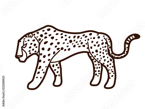 Cheetah side view graphic vector