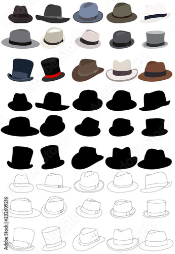 set of men's hats