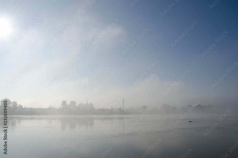 fog over river