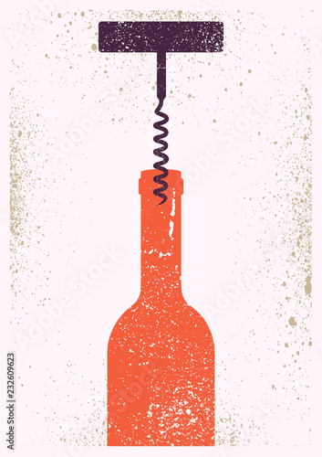 Wine typographical vintage style grunge poster design. Retro vector illustration.