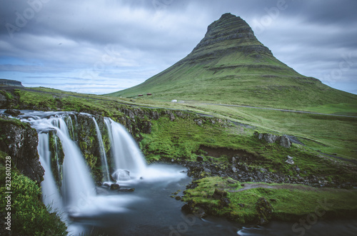 Kirkjufell with waterfall