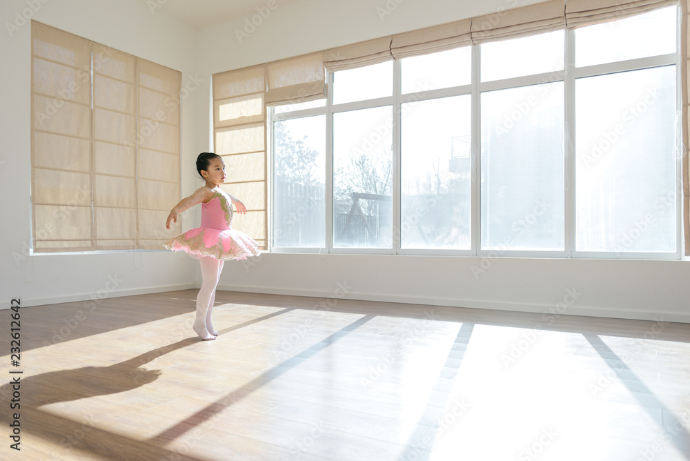 Girl dancing in ballet studio Girl dancing in ballet studio