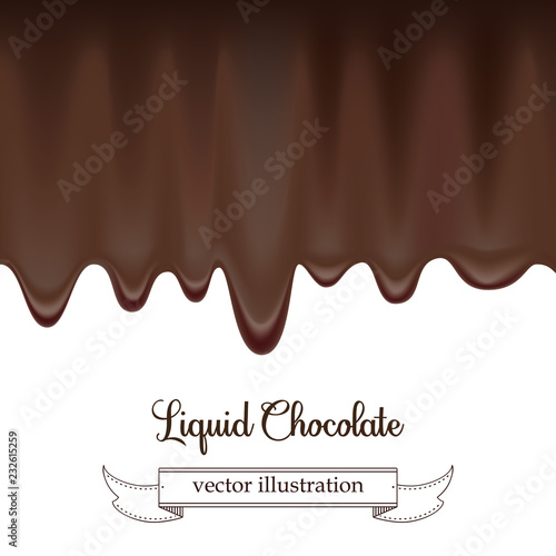 Vector Chocolate syrup drip pattern isolated on a white background