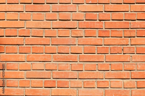 bright orange brick wall