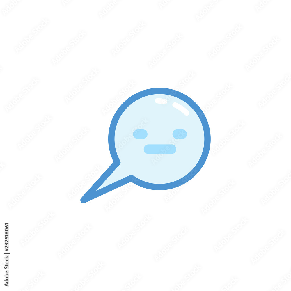 squint smiley emoji. emoticon in bubble speech with cute blue outline style squint smiley emoji. emoticon in bubble speech with cute blue outline style