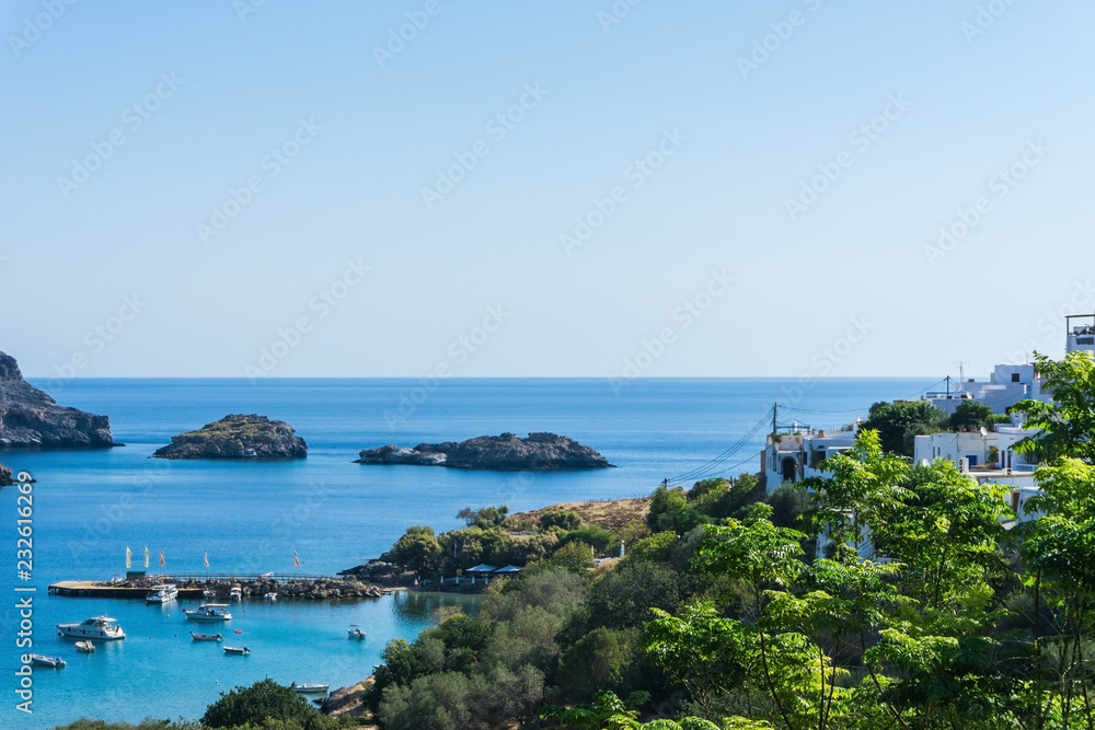 Fototapeta premium Several rocks in Mediterranean sea near Rhodes Island