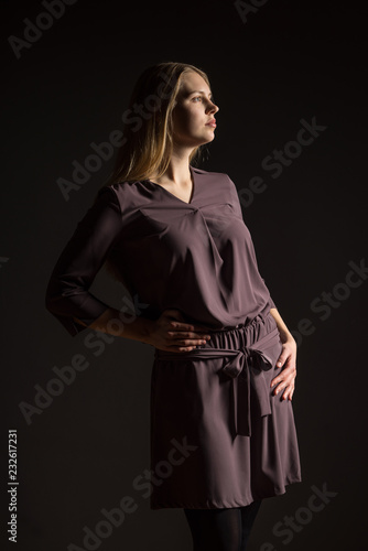 Foto Caucasian white female model portrait