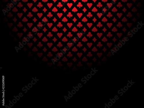 Card suits red black pattern shadow