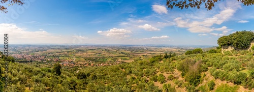 Panoramic view at the Countryside of Tuscany from Cortona town in Italy
