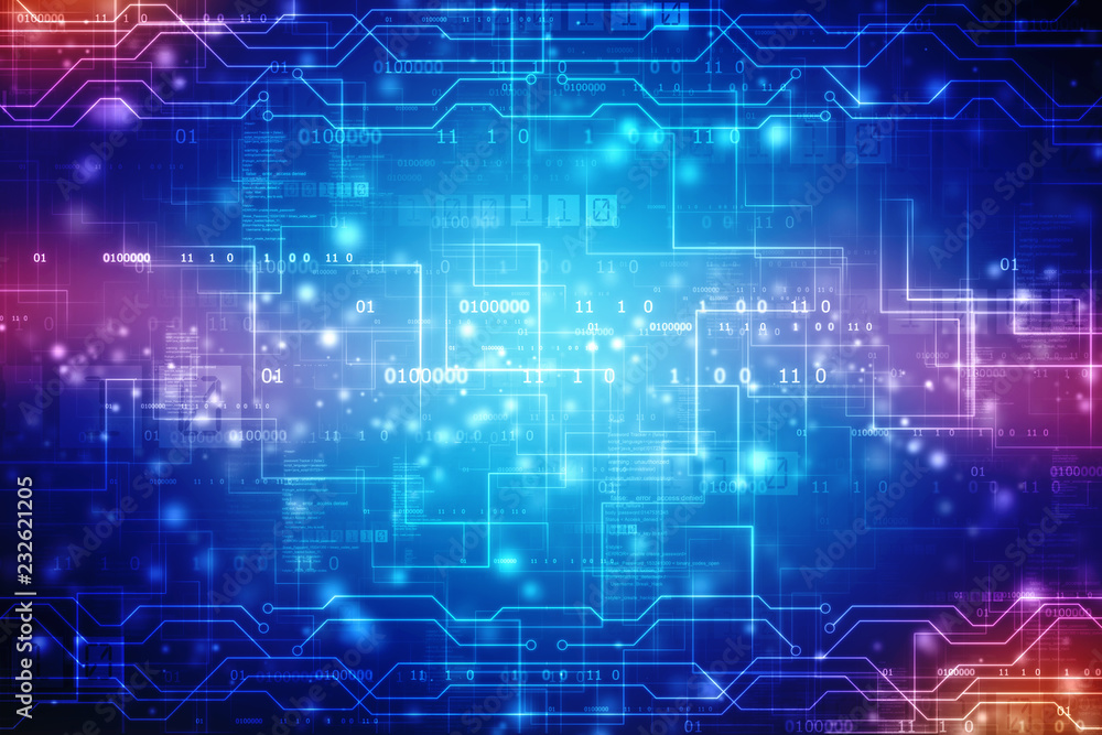 Fototapeta premium Digital Abstract technology background, Binary Background, futuristic background, cyberspace Concept