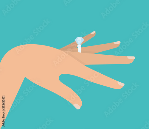 Diamond  ring on a woman's finger