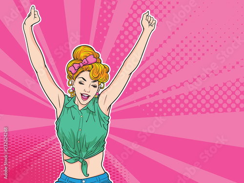 woman hand up be happy