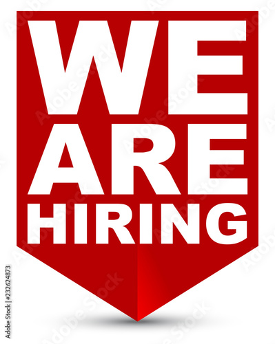 red vector banner we are hiring