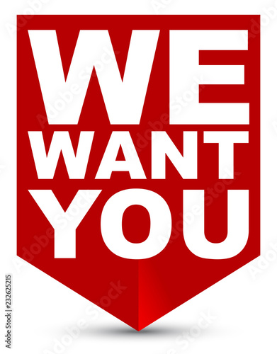 red vector banner we want you