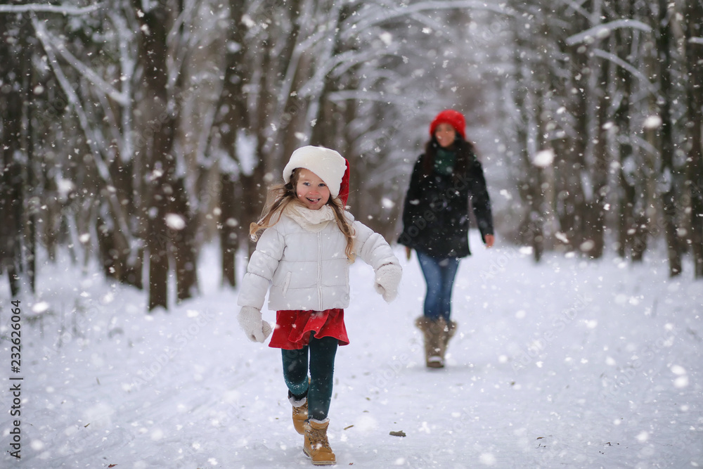 A winter fairy tale in the forest.