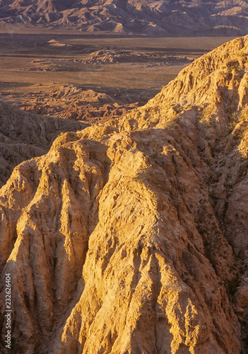 Winter light at dawn over the Anza-borrego Desert State Park in southern California. photo
