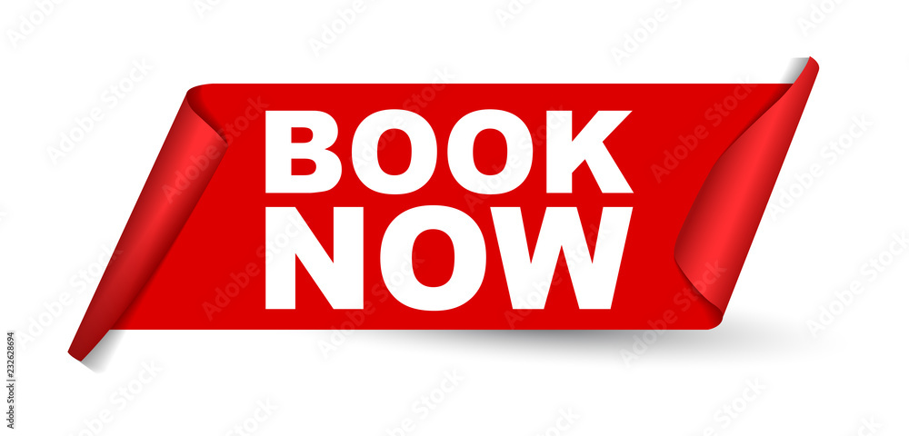 red vector banner book now red vector banner book now