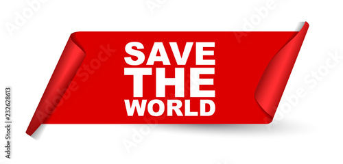 red vector banner save the world