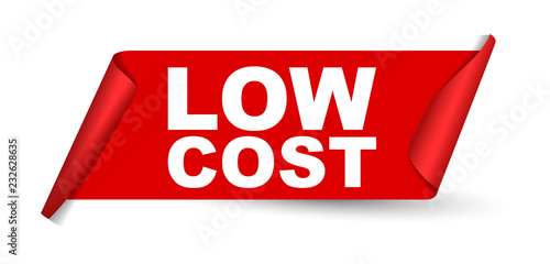 red vector banner low cost