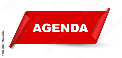 red vector banner agenda