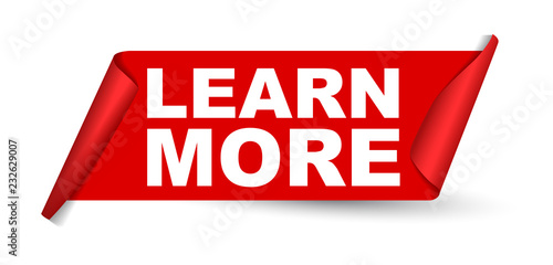 red vector banner learn more