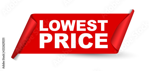 red vector banner lowest price photo