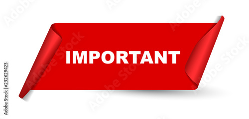 red vector banner important