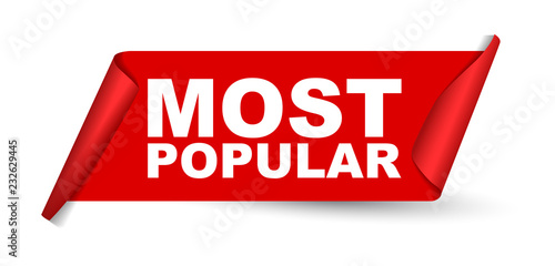red vector banner most popular