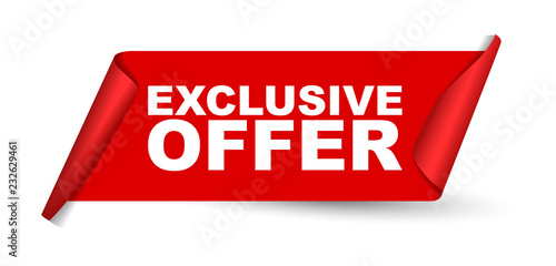 red vector banner exclusive offer photo