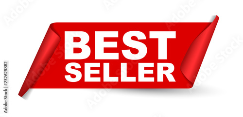 red vector banner best seller