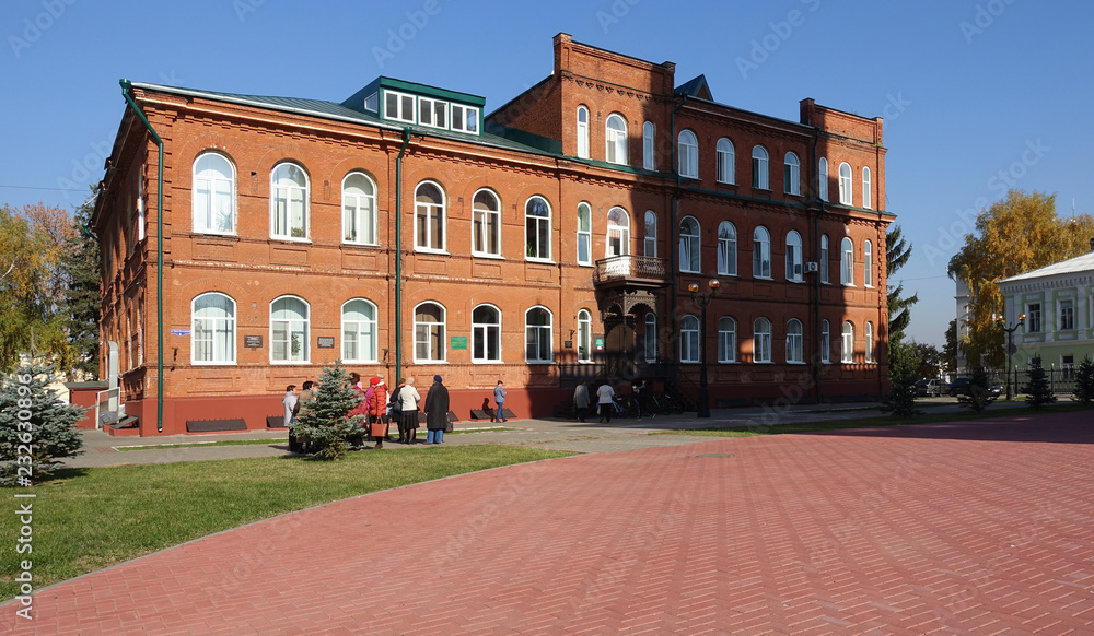 TAMBOV RUSSIA. October 23, 2018 View of the building of the old Pitirim's gymnasium in Tambov