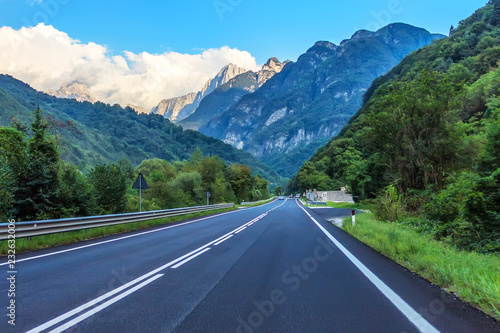 Empty road high in the Alpine mountains © AlexAnton