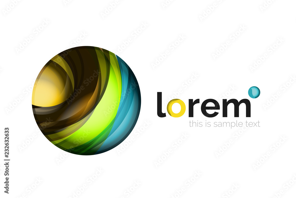 Geometric abstract business icon template, smooth shape Geometric abstract business icon template, smooth shape