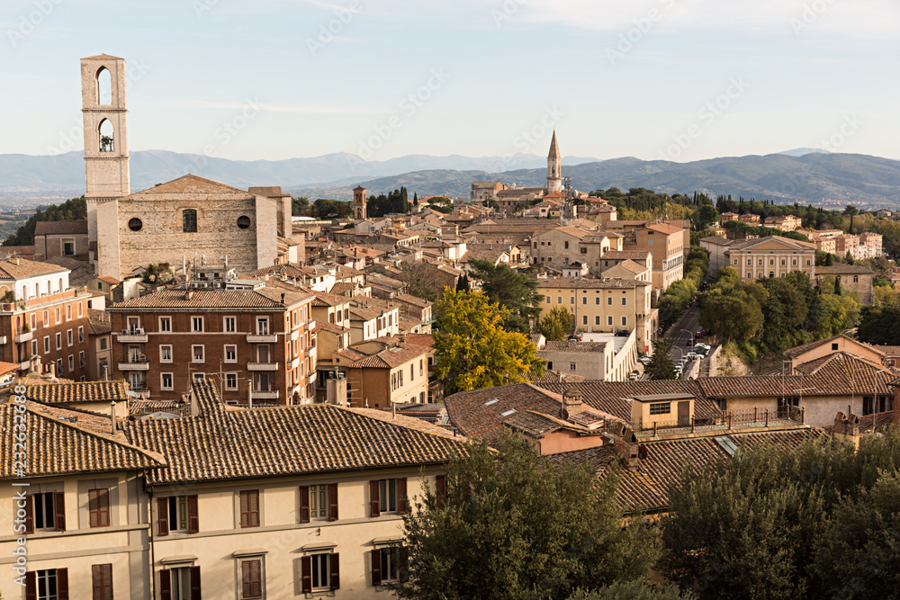 Vista general de Perugia, en la Toscana, Italia.