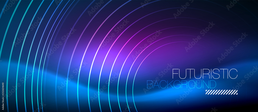 Neon glowing circles background Neon glowing circles background