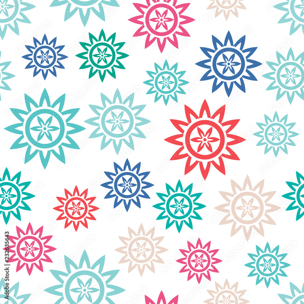 Seamless pattern with abstract flowers. Vector illustration. Seamless pattern with abstract flowers. Vector illustration.