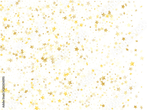 Flying gold star sparkle vector with white background. © SunwArt