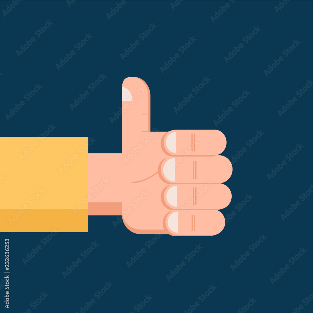 Hand Thumb Up Flat icon. Isolated Vector symbol Hand Thumb Up Flat icon. Isolated Vector symbol
