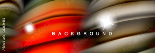 Mixing color waves on black, liquid flowing shapes