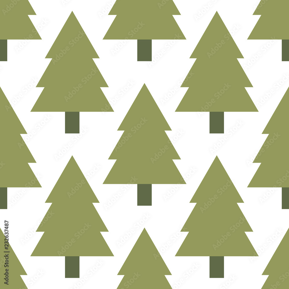 Obraz premium Spruce forest seamless pattern. Winter background. Vector illustration.
