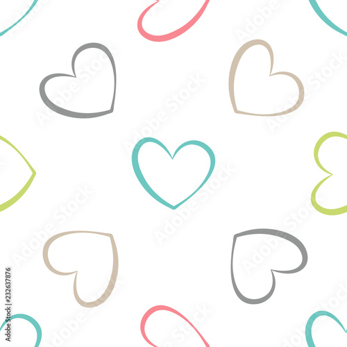 Heart seamless pattern. Valentines day background. Vector illustration.