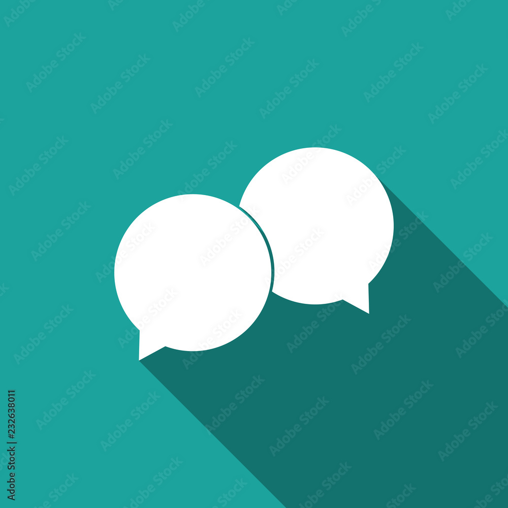 Blank speech bubbles icon isolated with long shadow. Flat design. Vector Illustration Blank speech bubbles icon isolated with long shadow. Flat design. Vector Illustration