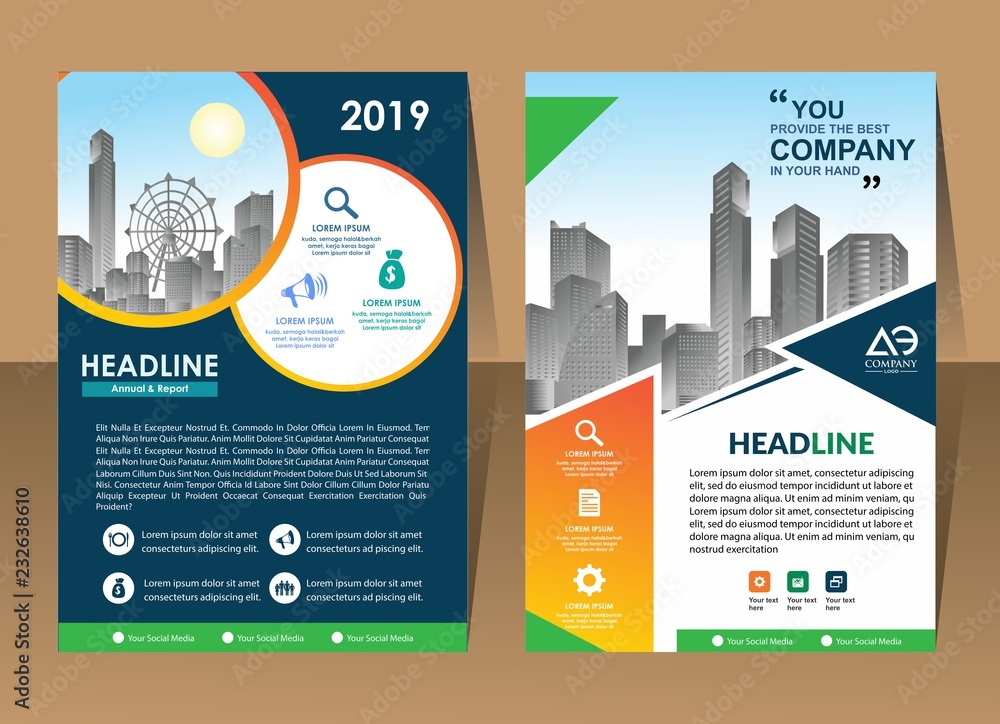 Corporate flyer, layout template. with elements and placeholder for picture. Corporate flyer, layout template. with elements and placeholder for picture.