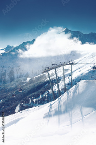 Ski resort in Austrian Alps photo