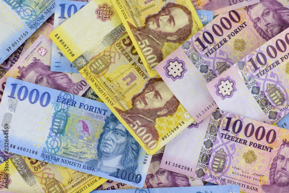 Different Hungarian banknotes, 1-5-10 thousand HUF. Europe Hungary. Different Hungarian banknotes, 1-5-10 thousand HUF. Europe Hungary.