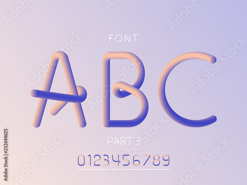 Grade 3 font. Vector alphabet 