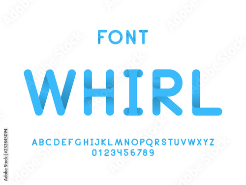 Whirl font. Vector alphabet 
