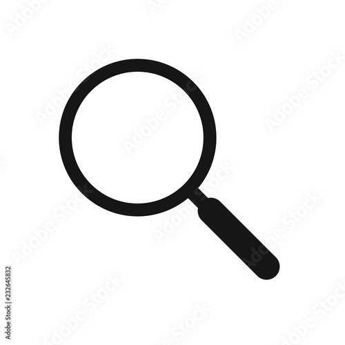 Search icon. Magnifying glass icon, vector magnifier or loupe sign.