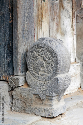 traditional Chinese style door stone carving