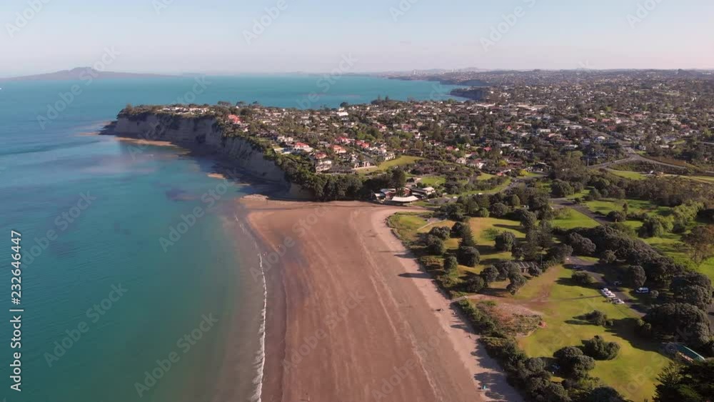 Aerial view of Long Bay is a suburb of North Shore part of the Auckland metropolitan area in northern New Zealand Aerial view of Long Bay is a suburb of North Shore part of the Auckland metropolitan area in northern New Zealand